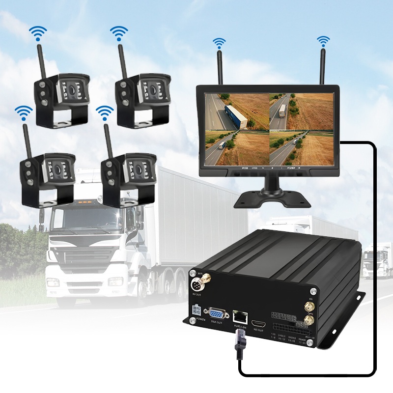 10,1-palcový 4CH bezdrôtový HDD mobilný NVR systém