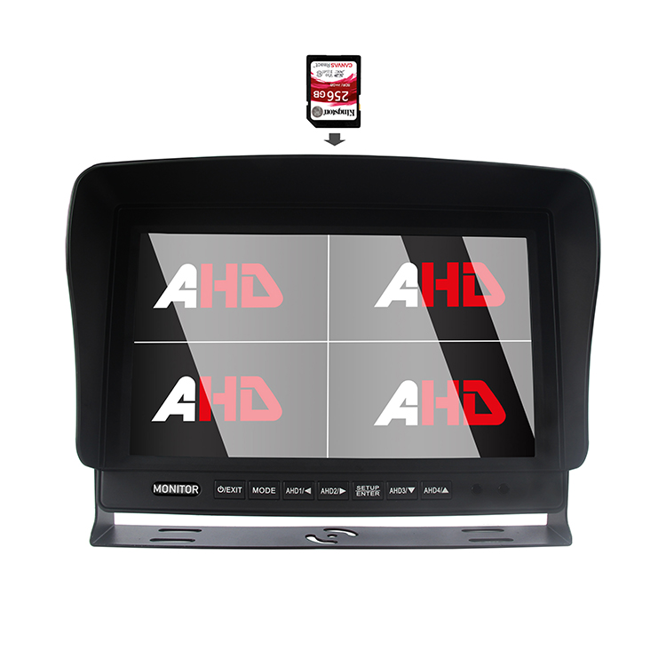 10,1-palcový AHD Quad Split Display SD DVR Monitor vozidla