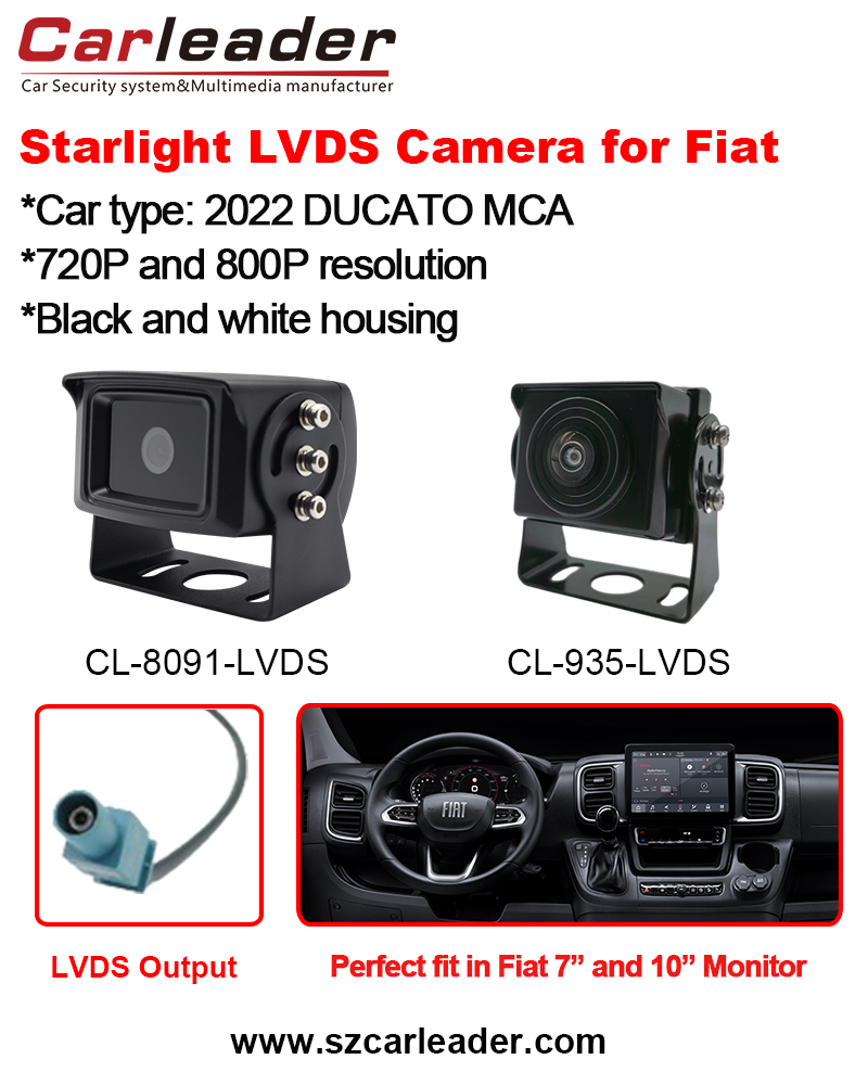Zadná kamera Carleader LVDS vozidla vhodná pre Fiat Ducato