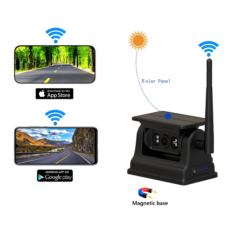 Magnetické solárne wifi bezdrôtové záložné fotoaparát pre iOS Android