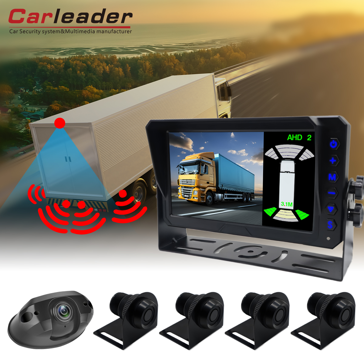 Carleader 7-palcový monitorovací systém parkovacieho radaru ---- Ideálny na parkovanie a obrátenie