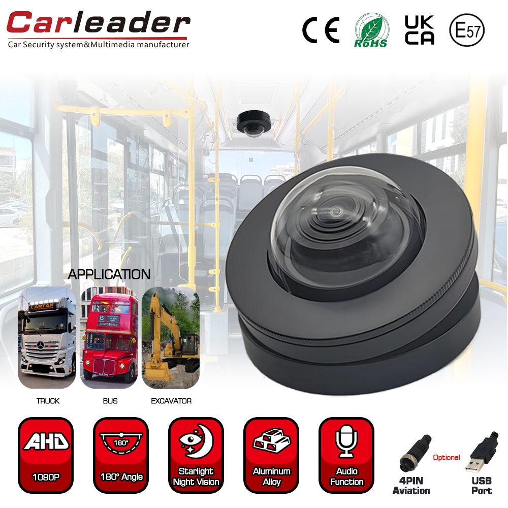 CARLEADER 180 stupňov širokého uhla HD 1080p DOME VOZIDLA COMERAVE pre dohľad nad vozidlom