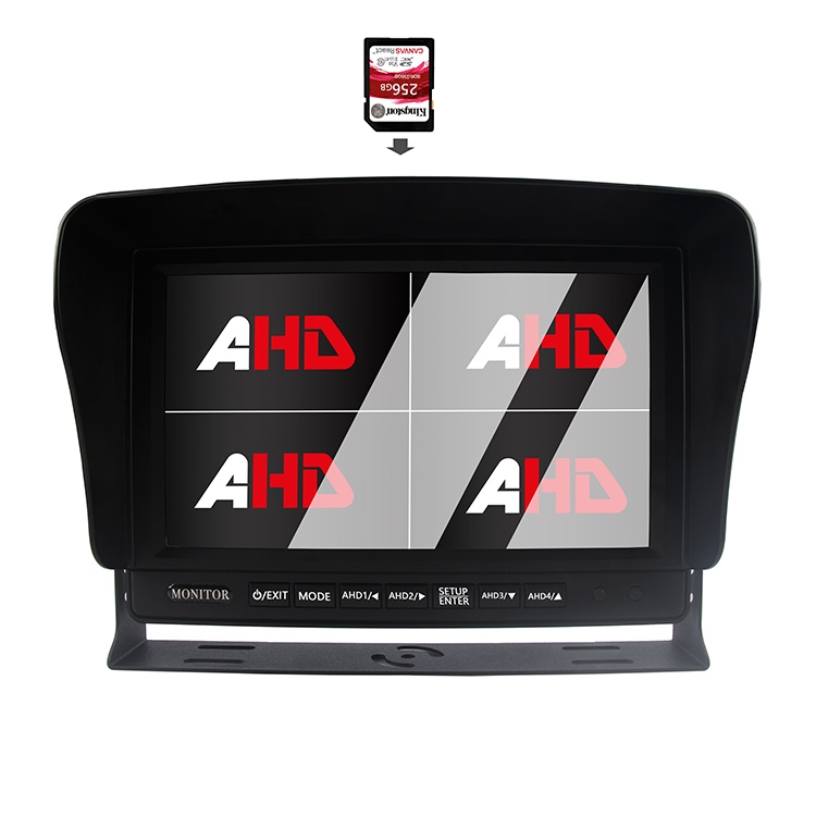 9-palcový kamión so štyrmi displejmi na nahrávanie videa AHD monitor